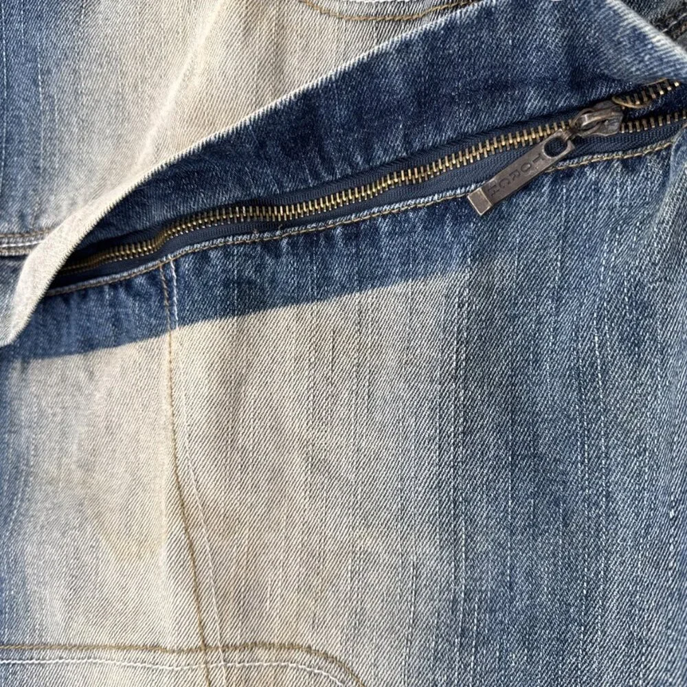 Y2K Torch Jeans Mens 48x34 Denim Patchwork Distressed Wide Baggy Hip Hop Urban - Picture 9 of 13